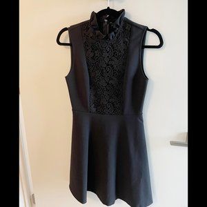 Zara Ruffle Neck Little Black Dress